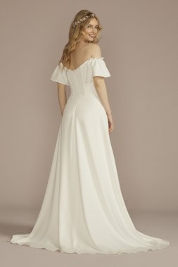 Recycled Crepe Off-the-Shoulder Wedding Dress RWG4074