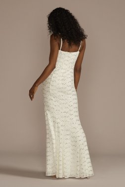 Sequin Lace Corset Sheath Wedding Dress SDWG1149