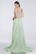 Chiffon Keyhole Halter Dress with Beaded Bodice 1812P5393