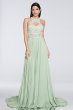Chiffon Keyhole Halter Dress with Beaded Bodice 1812P5393