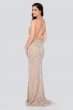 Beaded Plunging V-Neck Sheath Dress with Slit 1911P8112