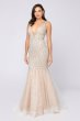Beaded Plunging V-Neck Illusion Back Mermaid Dress 1911P8352