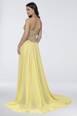 Chiffon Strapless Dress with Sequins and Beading 1912P8239