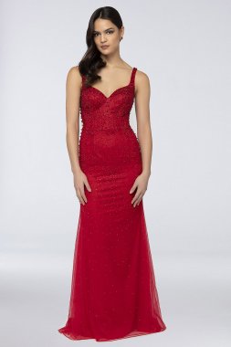 Sweetheart Sheath Dress with Tonal Crystals 1912P8438