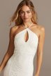 Halter Keyhole Lace Dress with Lace-Up Back 650711