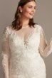 Illusion Beaded Floral Plus Size Wedding Dress 8CWG844