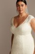 Hand Beaded Cap Sleeve Plus Size Wedding Dress 8MS251206