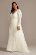 Scalloped Lace Open Back Plus Size Wedding Dress Collection 9WG3987