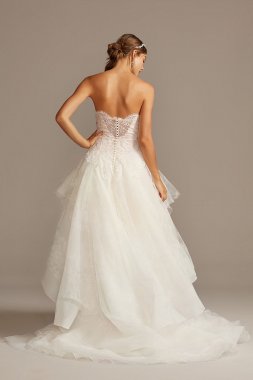 Printed Tulle Wedding Dress with Tiered Skirt CWG845