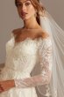Shimmer Lace Long Sleeve Applique Wedding Dress CWG853