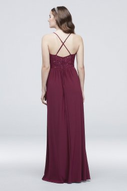Spaghetti Strap Sequin Lace Jersey Sheath Dress DS270003