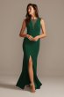 Illusion Deep-V Center Slit Stretch Crepe Dress DS270079