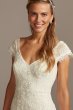 Hand Beaded Lace Cap Sleeve Wedding Dress MS251206