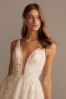 Beaded Brocade Overlay Sequin Layer Wedding Dress SWG836