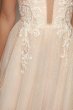 Beaded Brocade Overlay Sequin Layer Wedding Dress SWG836