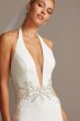 Embellished Waist Plunge Halter Wedding Dress SWG838