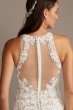 Illusion Sequin Floral Applique Wedding Dress SWG843