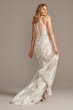 Illusion Sequin Floral Applique Wedding Dress SWG843