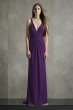 Plunging-V Jersey Satin Trim Bridesmaid Dress VW360514