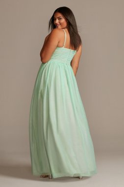Bead and Pearl Embellished Plus Size Chiffon Gown W43793TS6