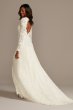 Scalloped Lace Long Sleeve Open Back Wedding Dress Collection WG3987