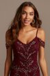 Sequin Embellished Cold Shoulder Dress with Godets WGINSLD2551