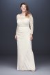 Off-the-Shoulder Long Sleeve Lace Plus Size Gown 184213DBW