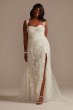 Removable Sleeves Tall Plus Bodysuit Wedding Dress 4XL9MBSWG881
