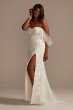 Removable Sleeves Tall Plus Bodysuit Wedding Dress 4XL9MBSWG881