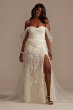 Removable Sleeves Tall Plus Bodysuit Wedding Dress 4XL9MBSWG881