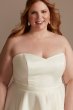 Strapless Tall Plus Satin Wedding Dress with Slit 4XL9WG4017