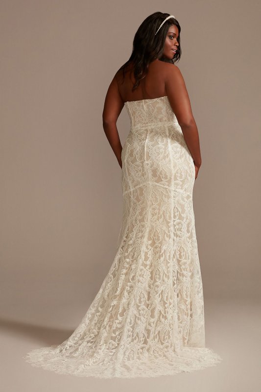 Detachable Sleeves Tall Plus Lace Wedding Dress 4XL9WG4020