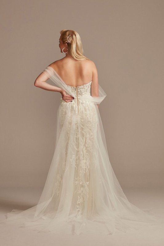 Removable Sleeves Tall Bodysuit Wedding Dress 4XLMBSWG881