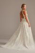Floral Applique Open Back Tulle Tall Wedding Dress 4XLSWG841