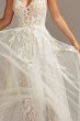 Floral Applique Open Back Tulle Tall Wedding Dress 4XLSWG841