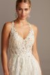 Floral Applique Open Back Tulle Tall Wedding Dress 4XLSWG841
