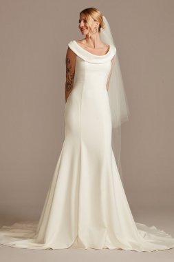 Crepe Off-the-Shoulder Tall Mermaid Dress 4XLWG4013