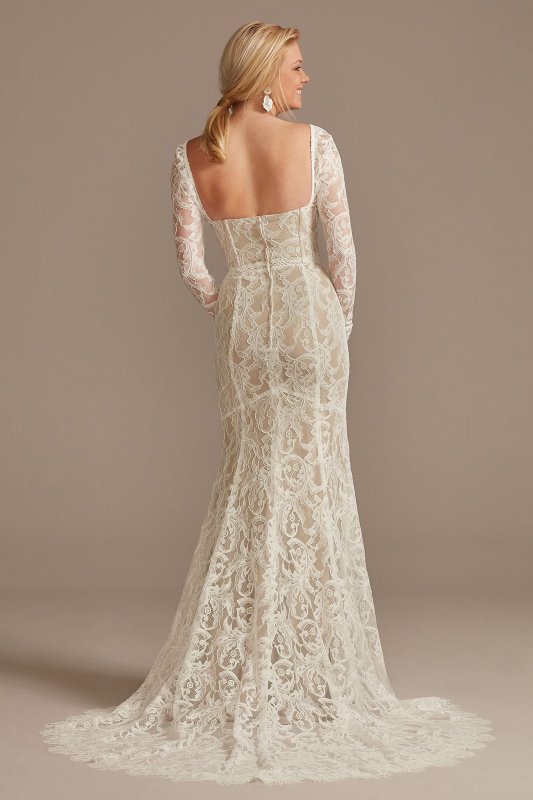 Detachable Sleeves Lace Sheath Tall Wedding Dress 4XLWG4020