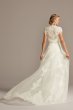 Embroidered Sheer Mock Neck Petite Wedding Dress 7MS251205