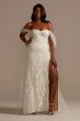 Removable Sleeve and Train Plus Size Wedding Dress 9LSSWG881