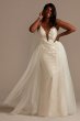 Sequin Removable Train Plus Size Wedding Dress 9SWG882