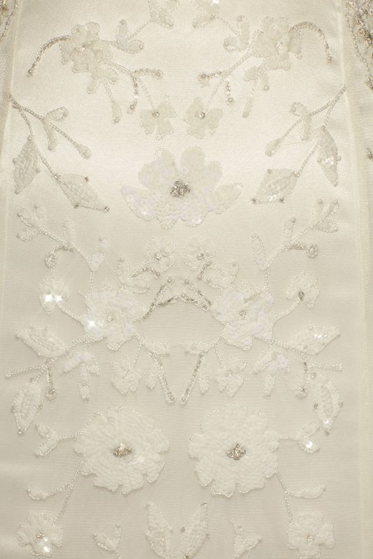Illusion Long Sleeve Beaded Overlay Wedding Dress MS251222