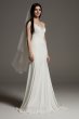 V-Neck Crepe Satin Slip Dress VW351566