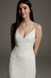 V-Neck Crepe Satin Slip Dress VW351566