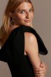 Stretch Crepe Asymmetric Gown with Shoulder Bow WBM2196V2