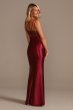 Spaghetti Strap Shiny Satin Gown with Slit Skirt WBM2402V1