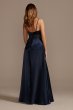 Satin Spaghetti Strap A-Line Dress with Crystals WBM2440V2