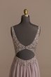 Beaded Bodice Plunge Chiffon Gown WBM2466
