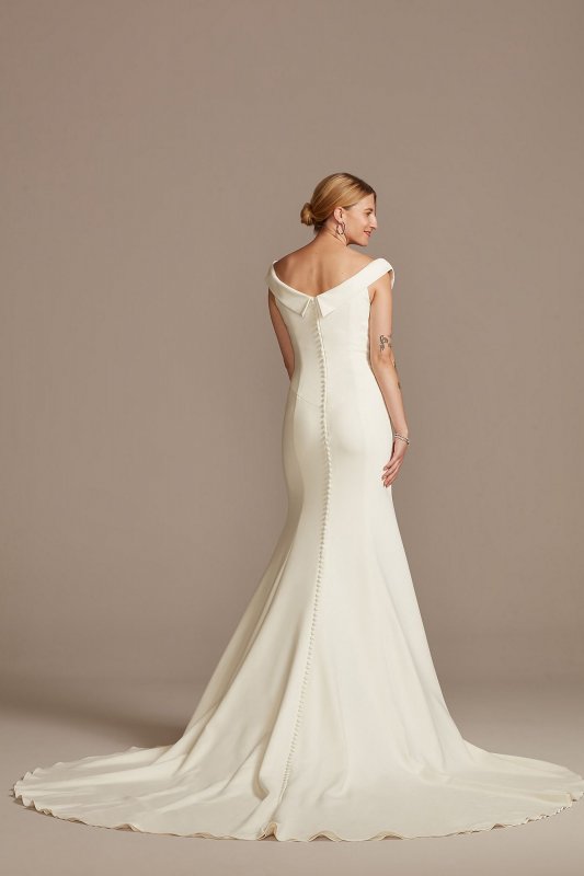 Crepe Off-the-Shoulder Mermaid Dress WG4013