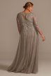 Plus Size A-Line Mesh Dress with Beaded Top WGIN18806W